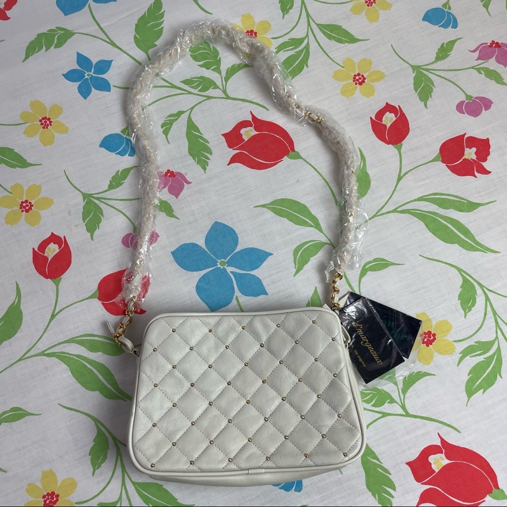 d’margeaux Studded Leather Crossbody Bag Purse  | Ivory